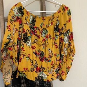 Blush Floral Yellow Blouse